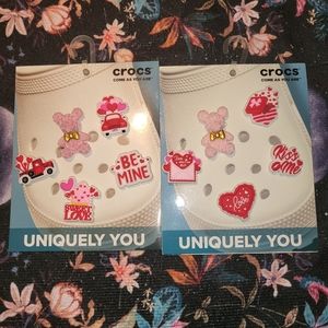 Crocs Handmade Jibbitz 10pc Valentines Day Set 3 roses be mine teddy bear